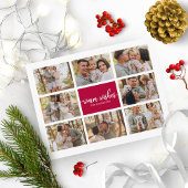 8 Foto's Warm Wishes Modern Collage Kerstmis Briefkaart