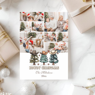 8 foto's Western Howdy Kerstmis Feestdagenkaart