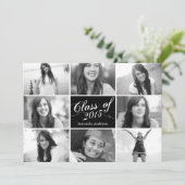 8 Fotoscript Afstuderen Invitation Black Kaart (Staand voorkant)