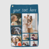 8 Fotosjabloon Collage met aangepaste tekst Golfhanddoek (Voorkant)