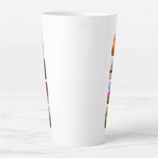 8 Fotosjabloon met dubbelzijdig rondje Latte Mok (Voorkant)