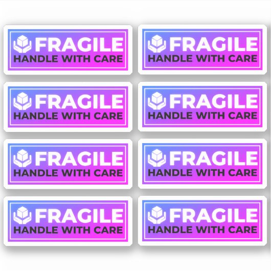 8 Fragile Shipping Stickers (Handle with Care) (Voorkant)