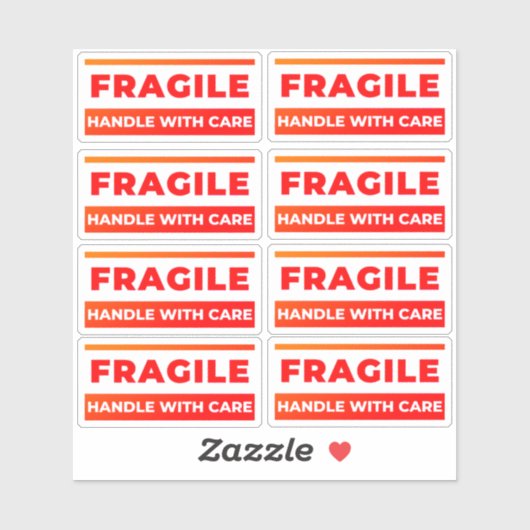 8 Fragile Stickers, Shipping Labels for Breakables (Vel)
