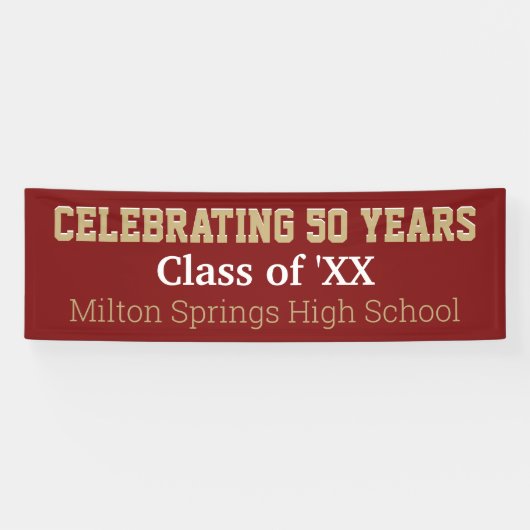 8 ft lang! Viel 50 jaar reünie banner (Horizontaal)