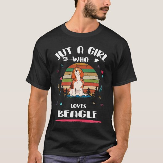 8 Gewoon Een Meisje Dat Van Beagle Houdt T-shirt (Voorkant)