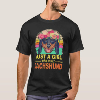8 Gewoon Een Meisje Dat Van Dachshund Vintage Houd T-shirt