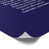 8 Grafiek Silver van de tafel-bruiloft op Navy Blu Poster (Hoek)