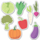 8 Groenten om wekelijks te eten Design Sticker (Voorkant)