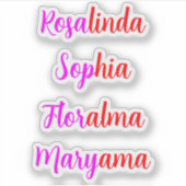 8 Handgeschreven transparante waterdichte namen, G Sticker (Voorkant)