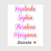 8 Handgeschreven transparante waterdichte namen, G Sticker (Vel)