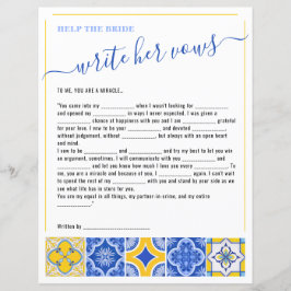8 Help de bruid schrijven haar geloften Vrijgezell