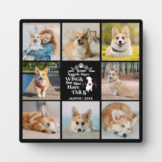 8 Herinnering aan verlies van fotocollage Pet Dog Fotoplaat (Voorkant)