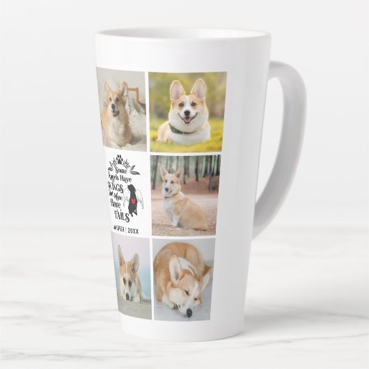 8 Herinnering aan verlies van fotocollage Pet Dog Latte Mok (Rechterhoek)