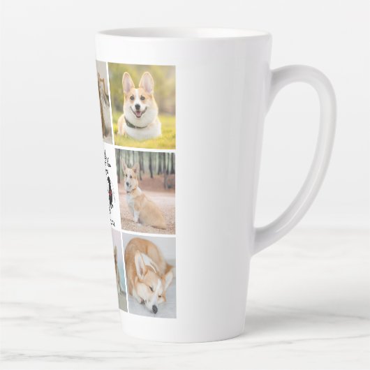 8 Herinnering aan verlies van fotocollage Pet Dog Latte Mok (Rechts)