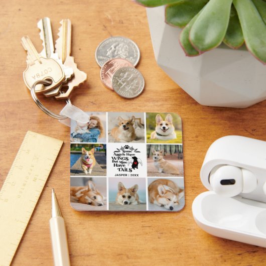 8 Herinnering aan verlies van fotocollage Pet Dog Sleutelhanger (Bureau)