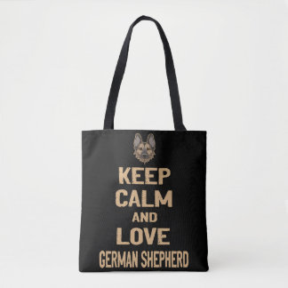 8 Houd kalm en hou van Duitse herder Tote Bag