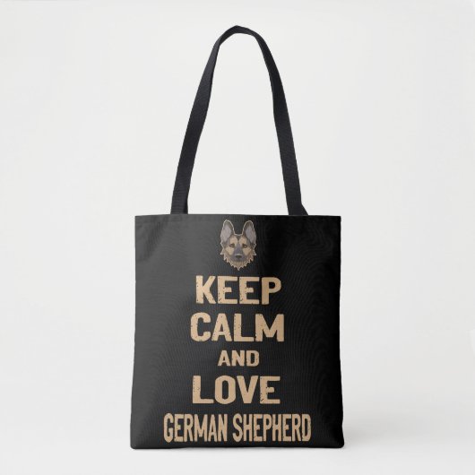 8 Houd kalm en hou van Duitse herder Tote Bag (Voorkant)