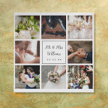 8 Huwelijksfoto's Collage Elegant Script Imitatie Canvas Print<br><div class="desc">Pas uw acht favoriete trouwfoto's,  naam en speciale datum aan met een unieke foto-collage,  een uniek geheugen en een unieke gave. Ontworpen door: Thisnotme©</div>