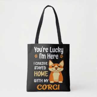 8 Ik had thuis kunnen blijven met Corgi Tote Bag