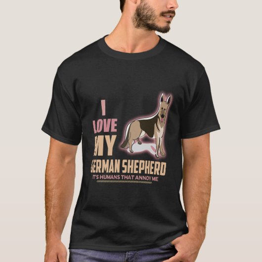 8 Ik hou van mijn Duitse herder Het zijn de mensen T-shirt (Voorkant)