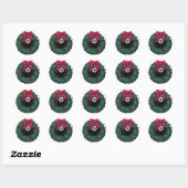 8-inch kerstmis ronde sticker (Vel)