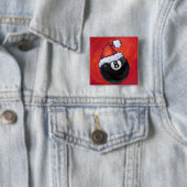 8-inch kerstrood Pet Vierkante Button 5,1 Cm (In situ)