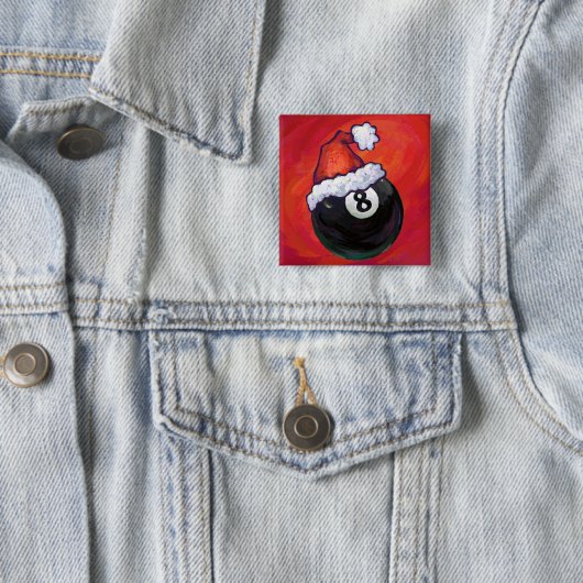 8-inch kerstrood Pet Vierkante Button 5,1 Cm (In situ)