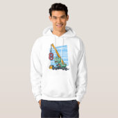 8 jaar 8ste verjaardag mobiele kraan dinosaur hoodie (Voorkant volledig)