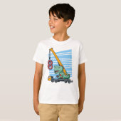8 jaar 8ste verjaardag mobiele kraan dinosaur t-shirt (Voorkant volledig)