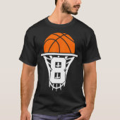 8 jaar basketbal 8e verjaardag t-shirt (Voorkant)