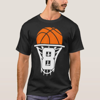 8 jaar basketbal 8e verjaardag t-shirt