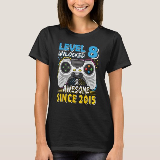 8 jaar BDay zoon jongen grappige gamer 8 jaar oud  T-shirt (Voorkant)