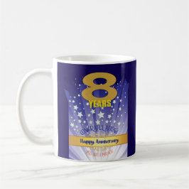 8 jaar CUSTOM Recovery Jubileum Bold Numeral Koffiemok