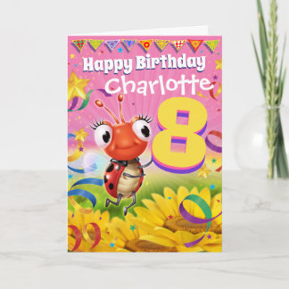 8 jaar Custom verjaardagskaart Little Ladybug bere Kaart