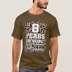 8 jaar Geweldige achtste verjaardag van de luipaar T-shirt