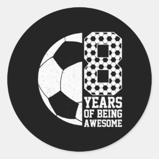 8 Jaar Geweldige Kids Voetbalfan 8e Verjaardag Ronde Sticker