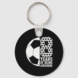 8 Jaar Geweldige Kids Voetbalfan 8e Verjaardag Sleutelhanger