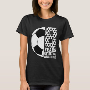 8 Jaar Geweldige Kids Voetbalfan 8e Verjaardag T-shirt