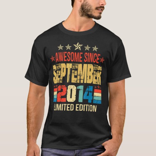 8 jaar Geweldige sinds september 2014 8e verjaarda T-shirt (Voorkant)