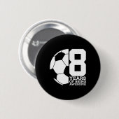 8 Jaar Geweldige Voetbal 8e Verjaardag Ronde Button 5,7 Cm (Voorkant /achterkant)