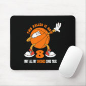 8 jaar Happy 8th Birthday Basketball 8th Birth Muismat (Met muis)