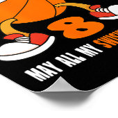 8 jaar Happy 8th Birthday Basketball 8th Birth Poster (Hoek)