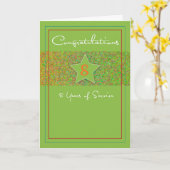 8 jaar Jubileum werknemer, Service Star Kaart (Gele Bloem)