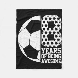 8 Jaar Lang Geweldige Kids Voetbalfan 8e Verjaarda Fleece Deken