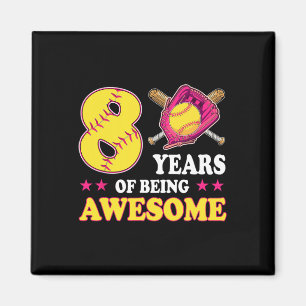 8 Jaar Lang Super Meisje Zijn 8e Verjaardag  Magneet