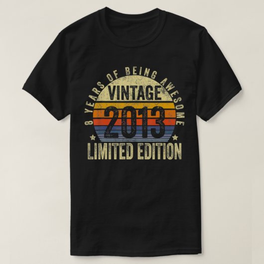 8 jaar Old Gifts 2013 Limited Edition 8th T-shirt (Design voorkant)