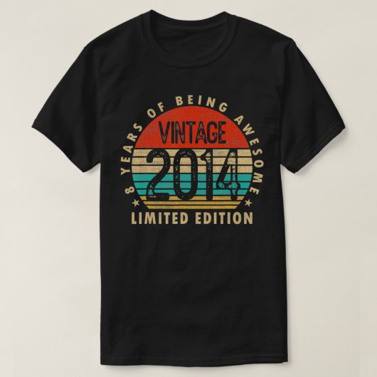 8 jaar Old Gifts  2014 Limited Edition 8th T-shirt (Design voorkant)
