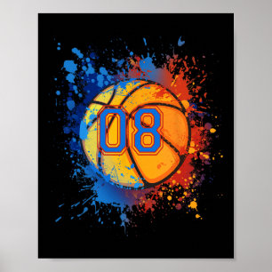 8 jaar oud 8 jaar Basketball Gift voor jongens Poster