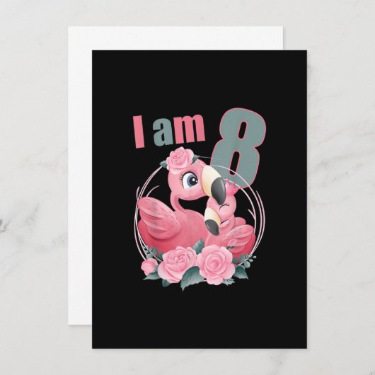 8 jaar oud 8 jaar oud vioolmeisje Cute Flamin Kaart (Voorkant / Achterkant)