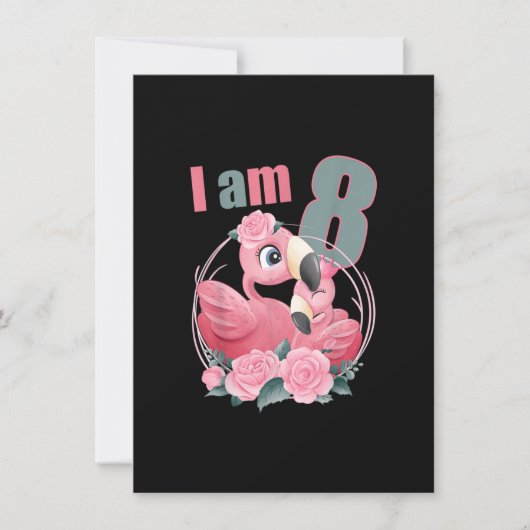 8 jaar oud 8 jaar oud vioolmeisje Cute Flamin Kaart (Voorkant)